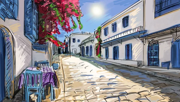 Иллюстрация греческого города — стоковое фото