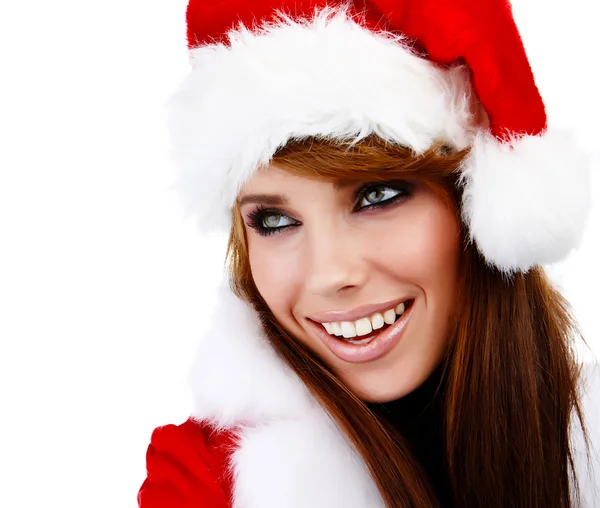 Sexy Mädchen trägt Weihnachtsmann-Klamotten — Stockfoto