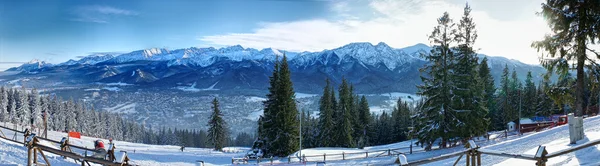 Winter panorama. ski gebied zakopane. Polen. — Stockfoto