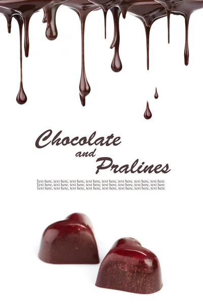Гарячий шоколад Пралінові цукерки — стокове фото