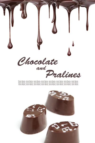 Pralinés de chocolate quente — Fotografia de Stock