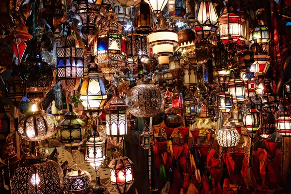 stock image Lamps in a store in marrakesh morocco