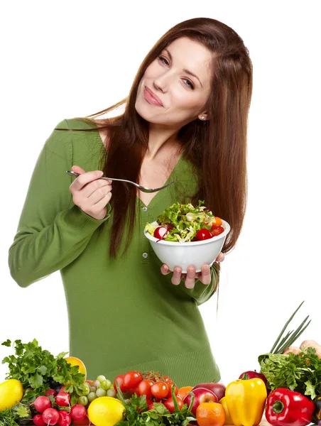 stock image Woman eating salad