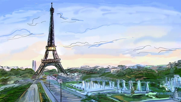 Eiffelturm, illustration von paris — Stockfoto