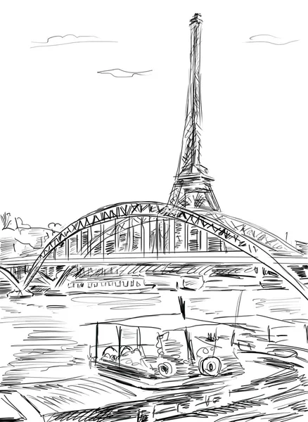 Eiffelova věž, Paříž ilustrace — Stock fotografie