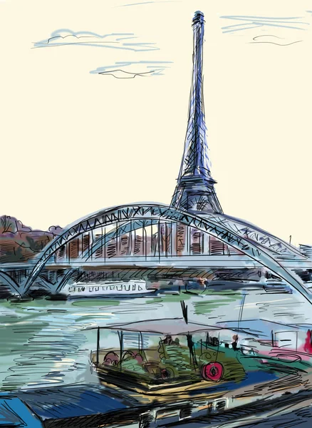 Torre Eiffel, París ilustración —  Fotos de Stock