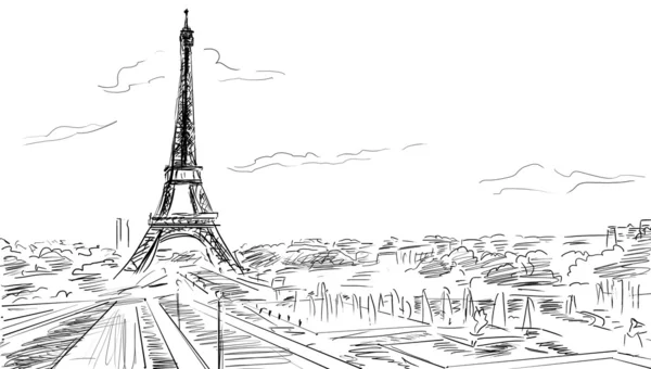 Eyfel Kulesi, paris illüstrasyon — Stok fotoğraf