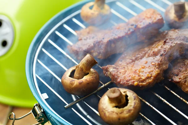 Friptură și alte carne pe BBQ — Fotografie, imagine de stoc
