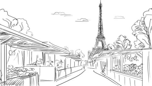 Strada di Parigi - illustrazione — Foto Stock