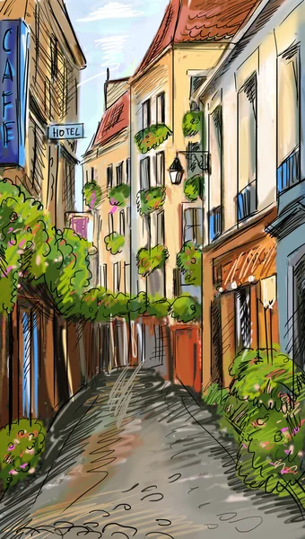 Paris street - illustration — Stockfoto
