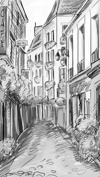 Pariser Straße - illustration — Stockfoto