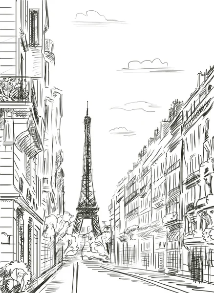 Parijse straat - illustratie — Stockfoto