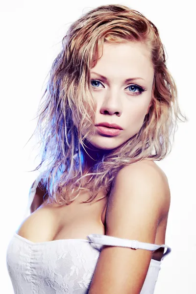 Sexy blonde vrouw — Stockfoto