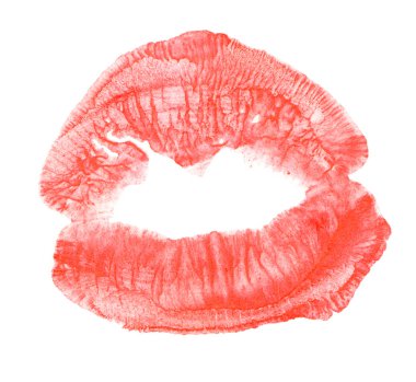 Woman's kiss stamp clipart