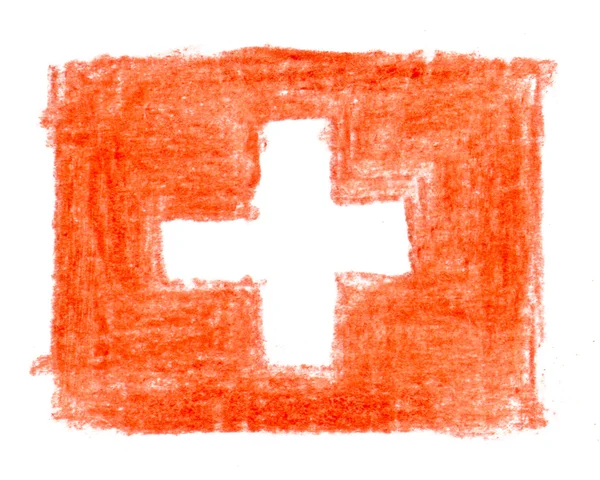 Schweiziske flag - Stock-foto