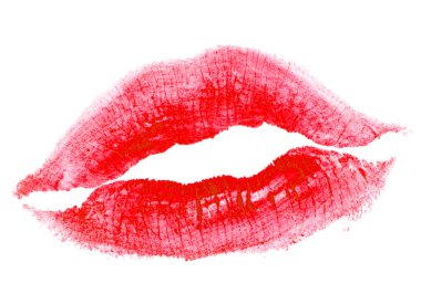 Woman's kiss stamp clipart