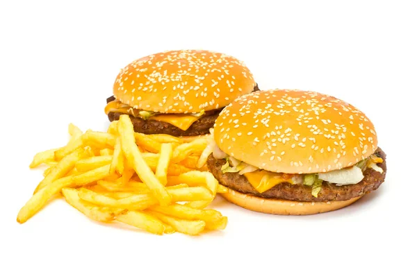 Два чизбургера — стоковое фото