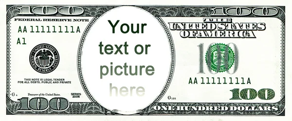 100 de dolari fără portret — Fotografie, imagine de stoc