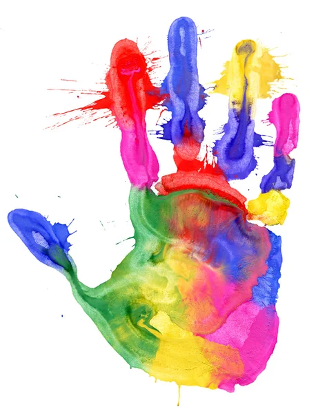 Крупним планом кольоровий друк рук — стокове фото