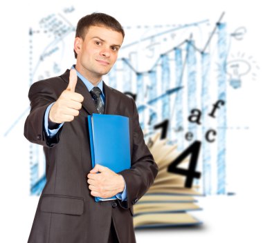 Young Businessmen making his thumb up saying OK clipart