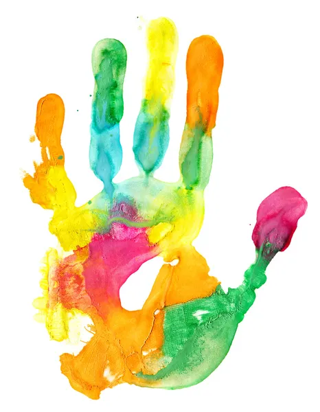 Цветные отпечатки рук — стоковое фото