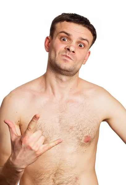 Portrait of a naked young man — Stock Photo, Image