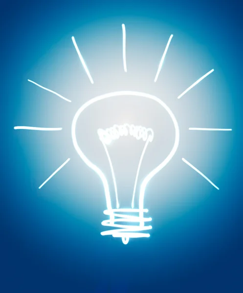Light bulb isolated on dark blue — Stock Photo, Image