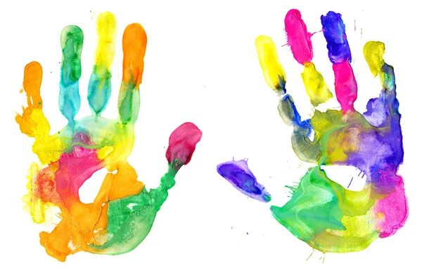 Многоцветный отпечаток рук — стоковое фото