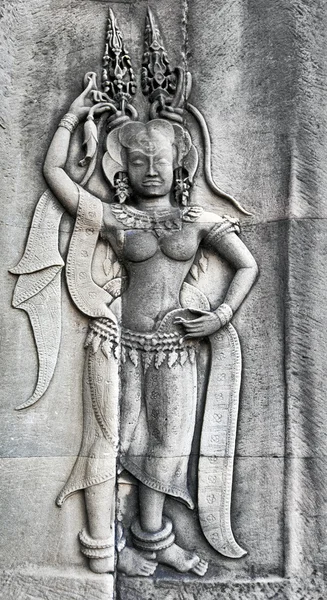 Apsara på væggen af Angkor Wat - Stock-foto