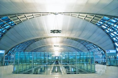 Futuristic interior of Suvarnabhumi airport