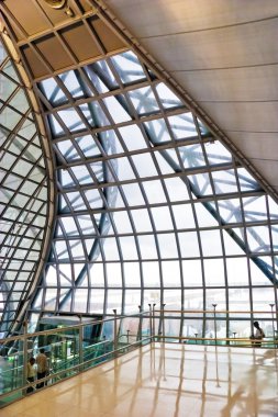 Futuristic interior of Suvarnabhumi airport