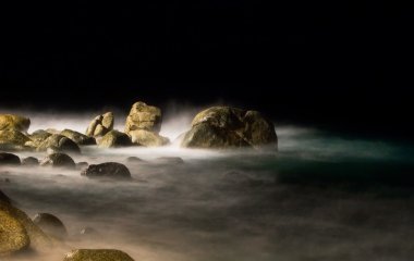 Tropical night at the beach.