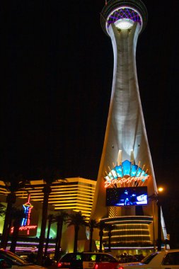 Night lights of the Stratosphere Tower clipart