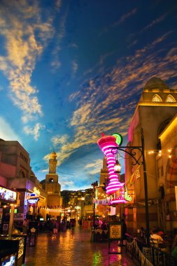 Miracle Mile Shops in the Aladdin hotel stylized as Arab town clipart