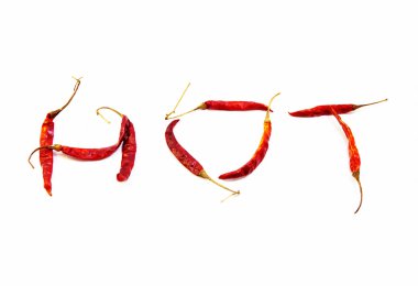 Red hot chili on white background clipart