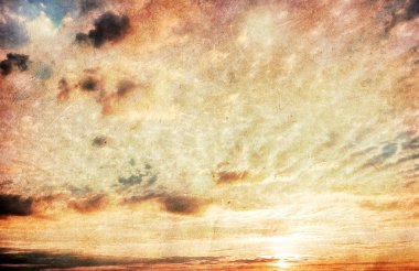 Grunge image ofsunset sky clipart