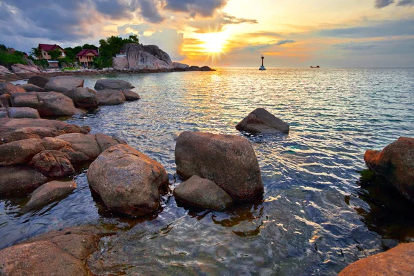 Tropical sea colorful sunset. — Stock Photo, Image