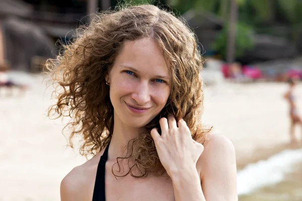 stock image Woman at the tropical beach