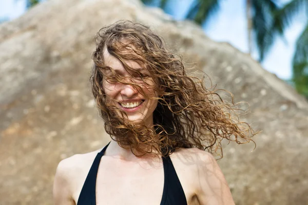 stock image Woman at the tropical beach