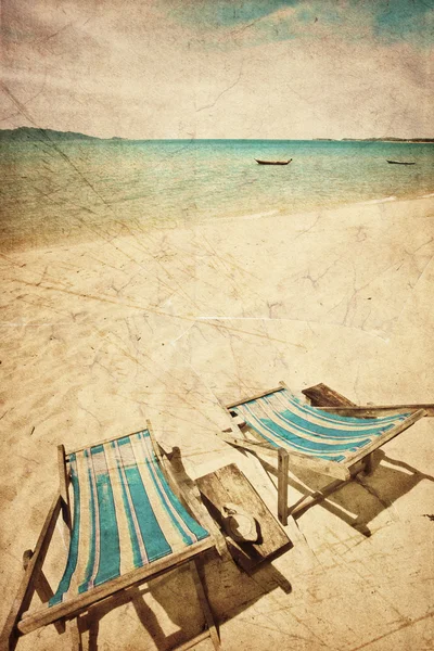 Two sun beach chairs — Stock Photo, Image
