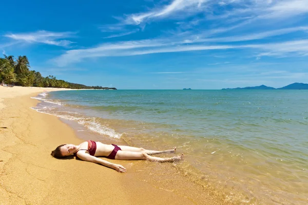 Egzotyczna plaża tropikalna. — Zdjęcie stockowe