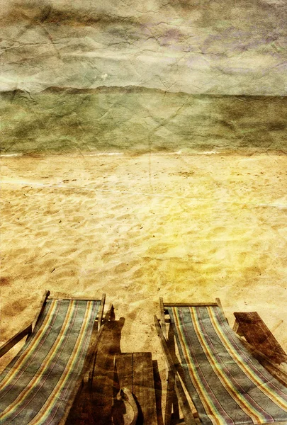 Twee zon strandstoelen — Stockfoto