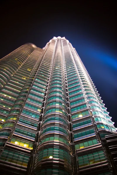 stock image Beautiful night lighting of Petronas Twin Towers