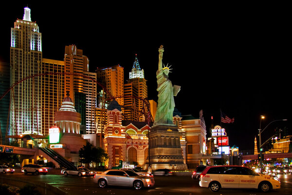 Traffic moves past the New York, New York Hotel & Casino on May 1, 2007 in Las Vegas. The hotel opened on January 3, 1997 as a joint venture