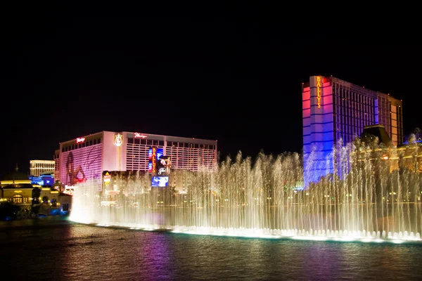 Hudební fontán bellagio hotel flamingo pozadí — Stock fotografie