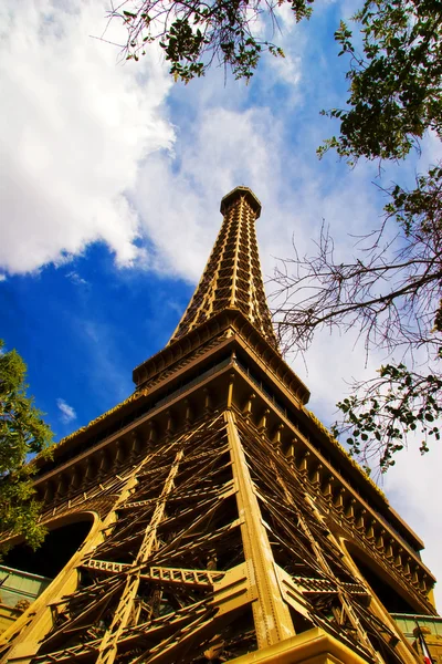 View of replica of the Eiffel Tower and classic French architect — Stock Photo, Image