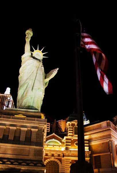 stock image A replica of the Statue of Liberty lays outside the New York New