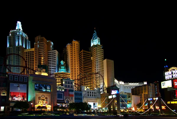 New York, New York Hotel & Casino v noci — Stock fotografie