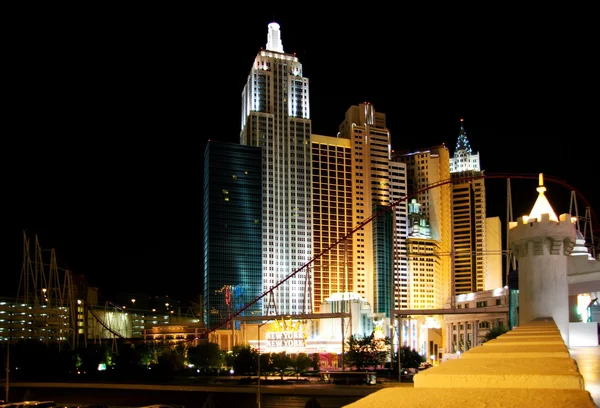 New York, New York otel ve Casino geceleri — Stok fotoğraf