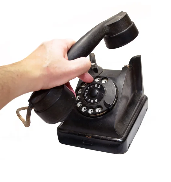 Teléfono negro viejo — Foto de Stock